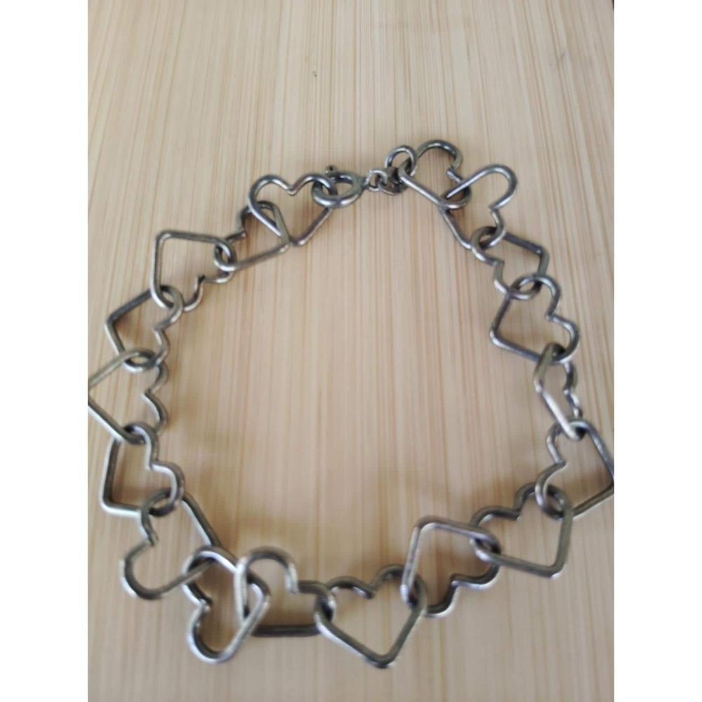 Cute 925 Sterling Silver Heart Link Chain Bracelet 6.5 inches